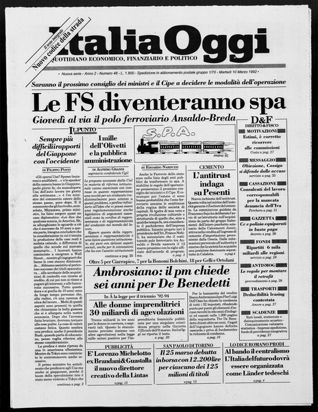 Italia oggi : quotidiano di economia finanza e politica